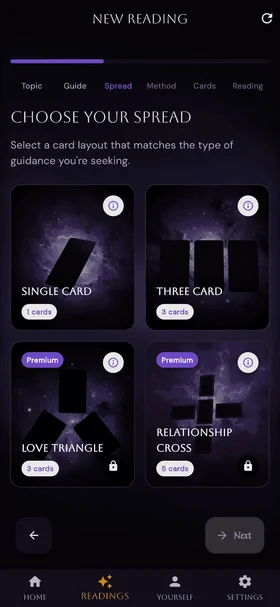 Choose your card spread